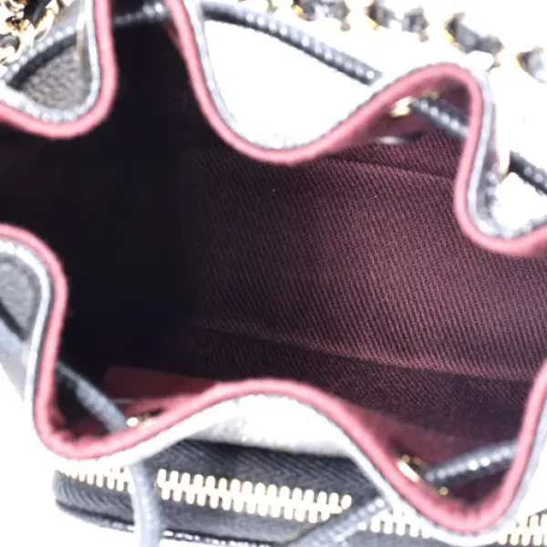 Chanel Business Affinity Drawstring Bucket Bag Quilted Caviar Mini