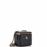 Chanel Classic Vanity Case with Chain Quilted Caviar Mini