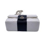 Chanel 22P Classic Flap Large Mini Black & White Panda Women's Chain Bag, Microchip Version