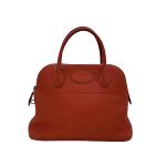 Hermes Bolide 31 Orange Feu Taurillon Clemence Leather Handbag with Shoulder Strap