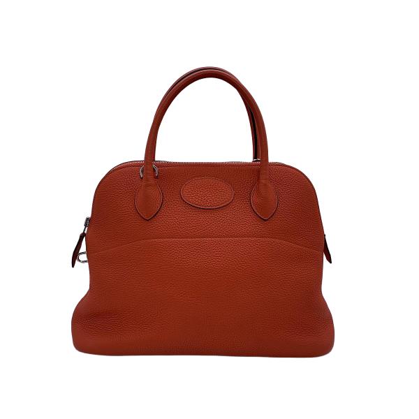 Hermes Bolide 31 Orange Feu Taurillon Clemence Leather Handbag with Shoulder Strap