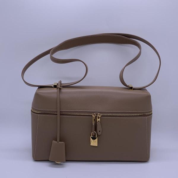 Loro Piana Extra Pocket L27 Milk Tea Calfskin Lunch Box Bag