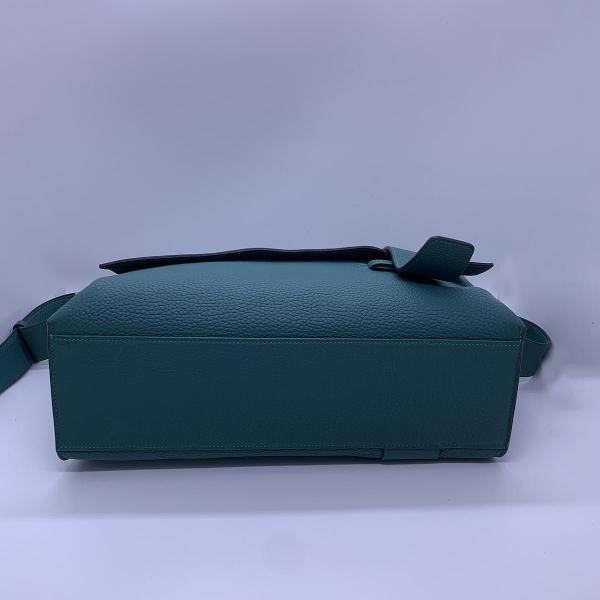 Hermes Alfred Full Leather Peacock Blue Messenger Bag