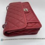 Chanel Red Caviar Leather Seasonal Classic Flap Chain Bag