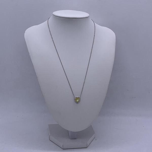 Tiffany 2.02ct Heart Shape Fancy Yellow Diamond Luxury Setting Necklace