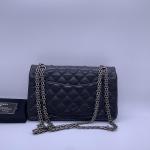 Chanel Limited Edition 2.55 Medium Black Chain Bag with Cutlery Knife & Fork Motif