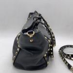 VALENTINO Garavani Rockstud Black Leather Tote Shoulder Bag