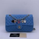 Chanel Classic Flap (CF) Limited Edition Valentine's Day Blue Crossbody Bag