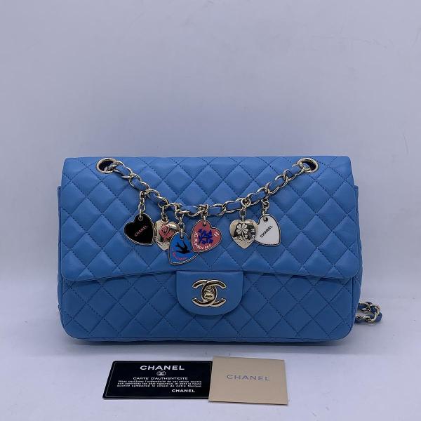 Chanel Classic Flap (CF) Limited Edition Valentine's Day Blue Crossbody Bag
