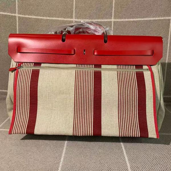 Hermes Herbag 50 Limited Edition Red Stripes Handbag