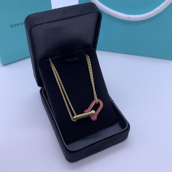 Tiffany Hardwear Large Double Link Ruby 18K Yellow Gold Women's Necklace