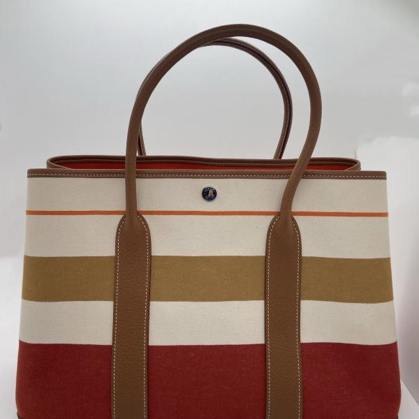 Hermes Garden Party 36 Limited Edition Multicolor Striped Tote Bag