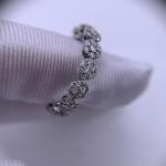 Van Cleef & Arpels Fleurette Sunflower White Gold Pave Diamond Wedding Ring