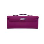 Hermes Kelly Cut Handbag, Rose Pink Swift Leather, Silver Hardware