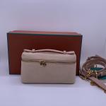 Loro Piana Extra Pocket L19 Cream Honey Deer Skin Gold Hardware Lunch Box Bag