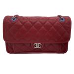 Chanel Red Caviar Leather Seasonal Classic Flap Chain Bag