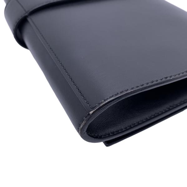Hermès Médor CDC Clutch in Black (Noir) Box Calfskin with Palladium Hardware
