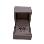 De Beers emerald-cut diamond platinum ring, total carat weight 3.69ct