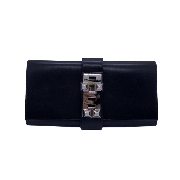 Hermès Médor CDC Clutch in Black (Noir) Box Calfskin with Palladium Hardware