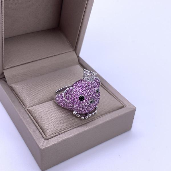 Qeelin Bo Bo Ruby & Diamond Crown Wide Band Ring