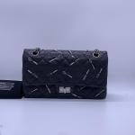 Chanel Limited Edition 2.55 Medium Black Chain Bag with Cutlery Knife & Fork Motif