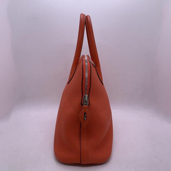 Hermes Bolide 31 Orange Feu Taurillon Clemence Leather Handbag with Shoulder Strap