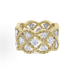 Buccellati Etoilee series lace-cutout 18K gold and white gold set with diamonds ring