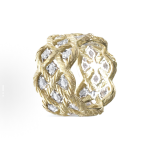 Buccellati Etoilee series lace-cutout 18K gold and white gold set with diamonds ring
