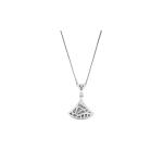 Bvlgari DIVAS 'Dream collection exquisite diamond-encrusted fan 18k white gold necklace for men and women, a couple's style