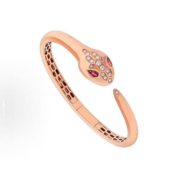 Bvlgari SERPENTIVIPER series Snake-shaped 18K rose gold diamond bracelet