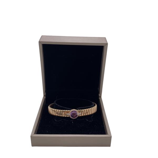BVLGARI Tubogas Bracelet, Amethyst with Rose Gold Collection