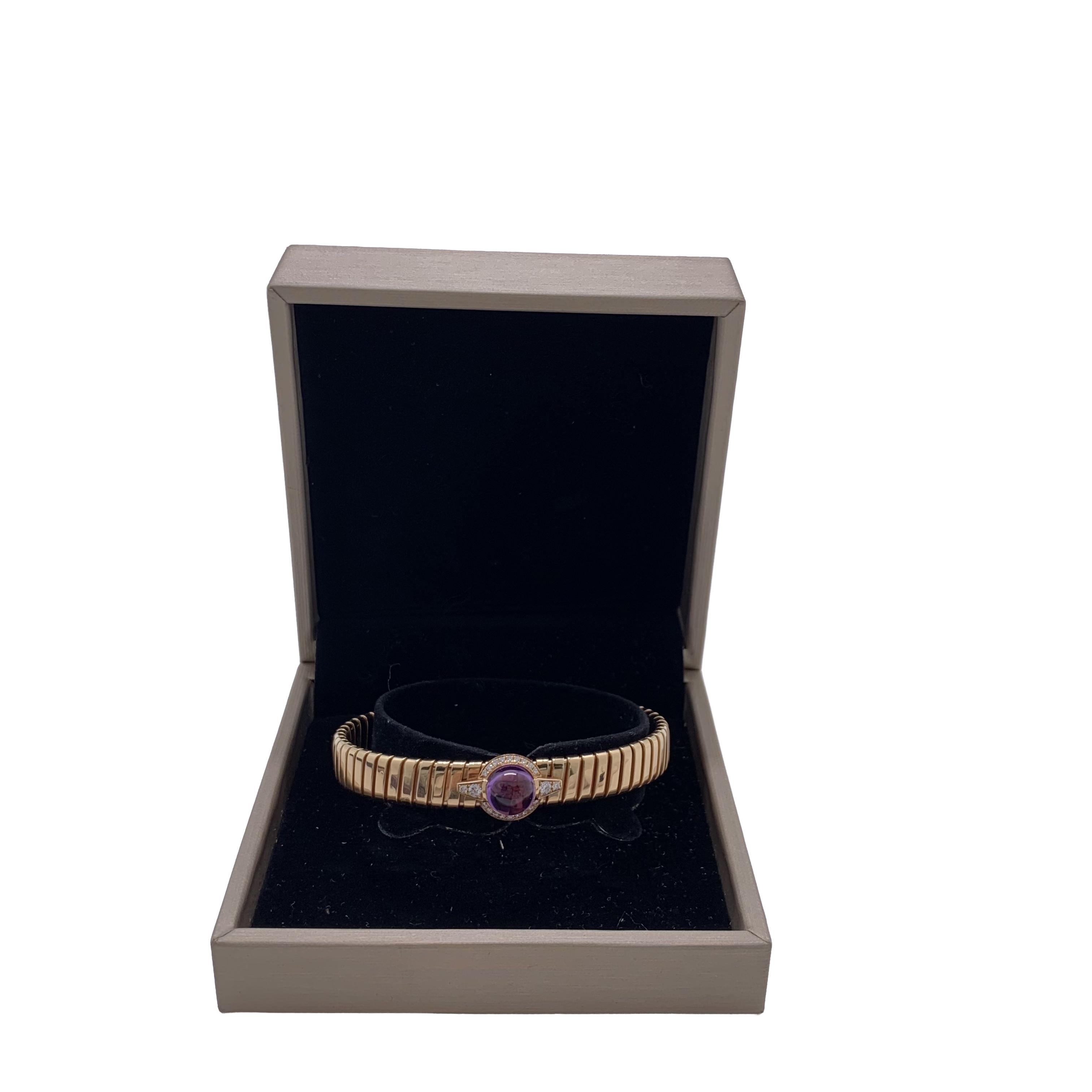 BVLGARI Tubogas Bracelet, Amethyst with Rose Gold Collection