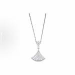 Bvlgari DIVAS 'Dream collection exquisite diamond-encrusted fan 18k white gold necklace for men and women, a couple's style