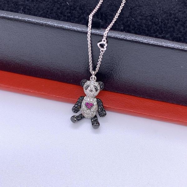 Qeelin Bo Bo Panda Full Diamond White Gold Necklace