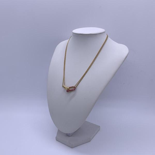 Tiffany Hardwear Large Double Link Ruby 18K Yellow Gold Women's Necklace