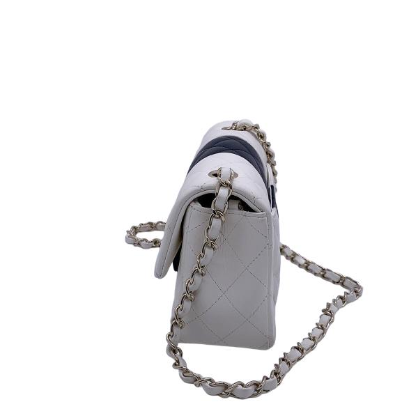 Chanel 22P Classic Flap Large Mini Black & White Panda Women's Chain Bag, Microchip Version