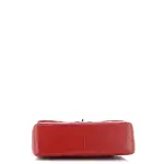 Chanel Jumbo Red Caviar Leather Double Flap Silver Hardware Bag.