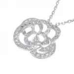 Chanel Camellia Pendant Necklace 18K White Gold Medium with Diamond
