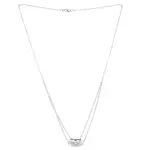 Chanel Coco Crush Double Chain Pendant Necklace 18K White Gold with Diamonds