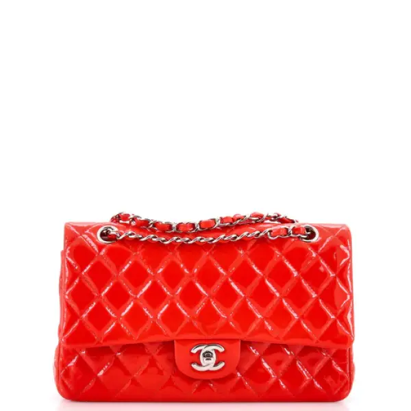 Chanel Classic Double Flap Bag Quilted Patent Medium