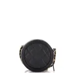 Chanel Filigree Round Clutch with Chain Quilted Caviar Mini