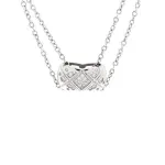 Chanel Coco Crush Double Chain Pendant Necklace 18K White Gold with Diamonds