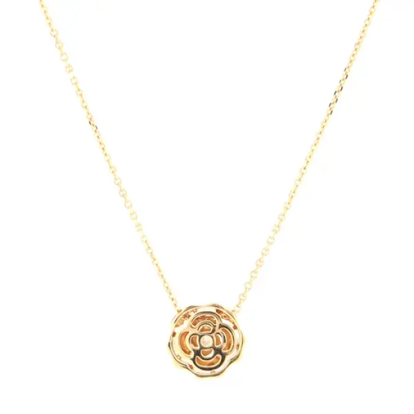 Chanel Extrait de Camellia Pendant Necklace 18K Rose Gold with Diamond
