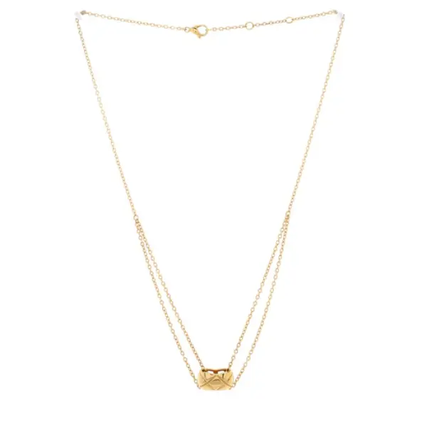 Chanel Coco Crush Double Chain Pendant Necklace 18K Yellow Gold