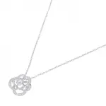 Chanel Camellia Pendant Necklace 18K White Gold Medium with Diamond