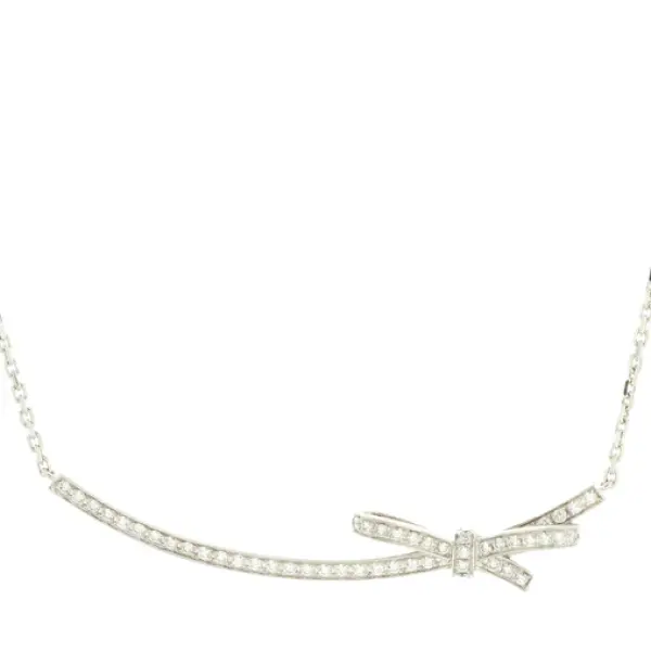 Chanel Ruban Pendant Necklace 18K White Gold and Diamonds