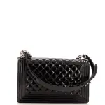Chanel Boy Flap Bag Quilted Plexiglass Patent New Medium