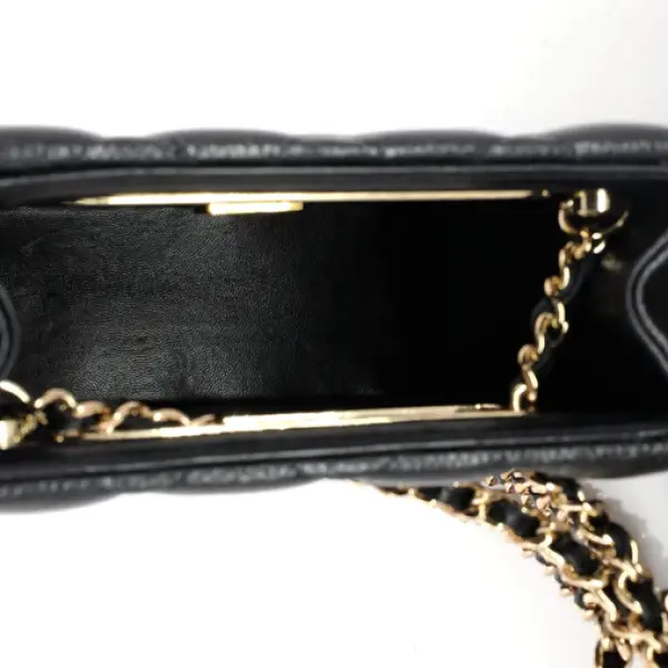 Chanel Chain Around Cut Out Handle Evening Tote Quilted Caviar Mini