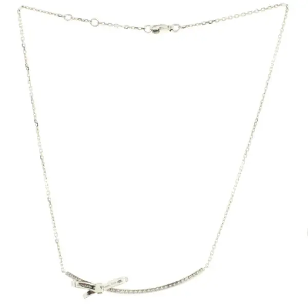 Chanel Ruban Pendant Necklace 18K White Gold and Diamonds
