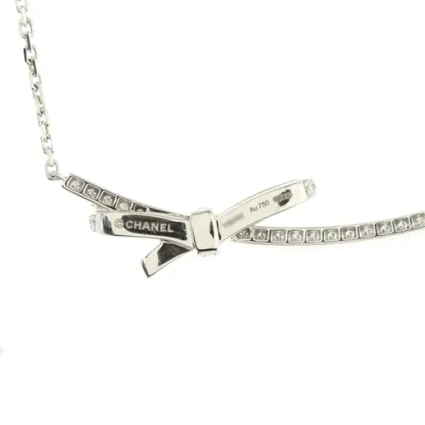 Chanel Ruban Pendant Necklace 18K White Gold and Diamonds
